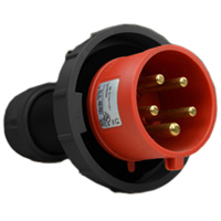 Pin and Sleeve Plug Devices 888-2167-NS IEC 60309 Cable Mount Plug, IP67 Rated, 20A 200-415V, 16A 220/380-240/415V, 6H, IEC 309 International Pin and Sleeve Devices  